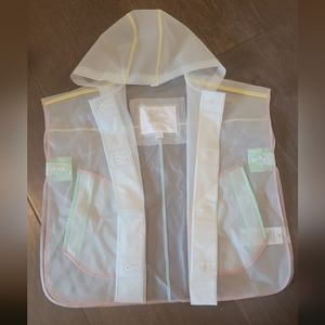 Burberry Girls toddler girl multicolor clear hooded rain ponco jacket raincoat